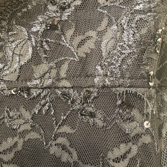 Marina-Grey Lace Embellished Dress - Picture 6 of 6